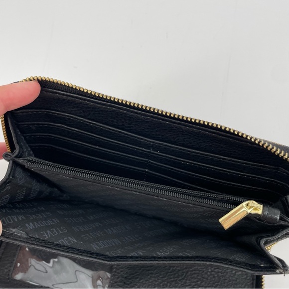 Steve Madden Wristlet Wallet Brown Leopard Animal Print Faux Leather - Picture 7 of 8